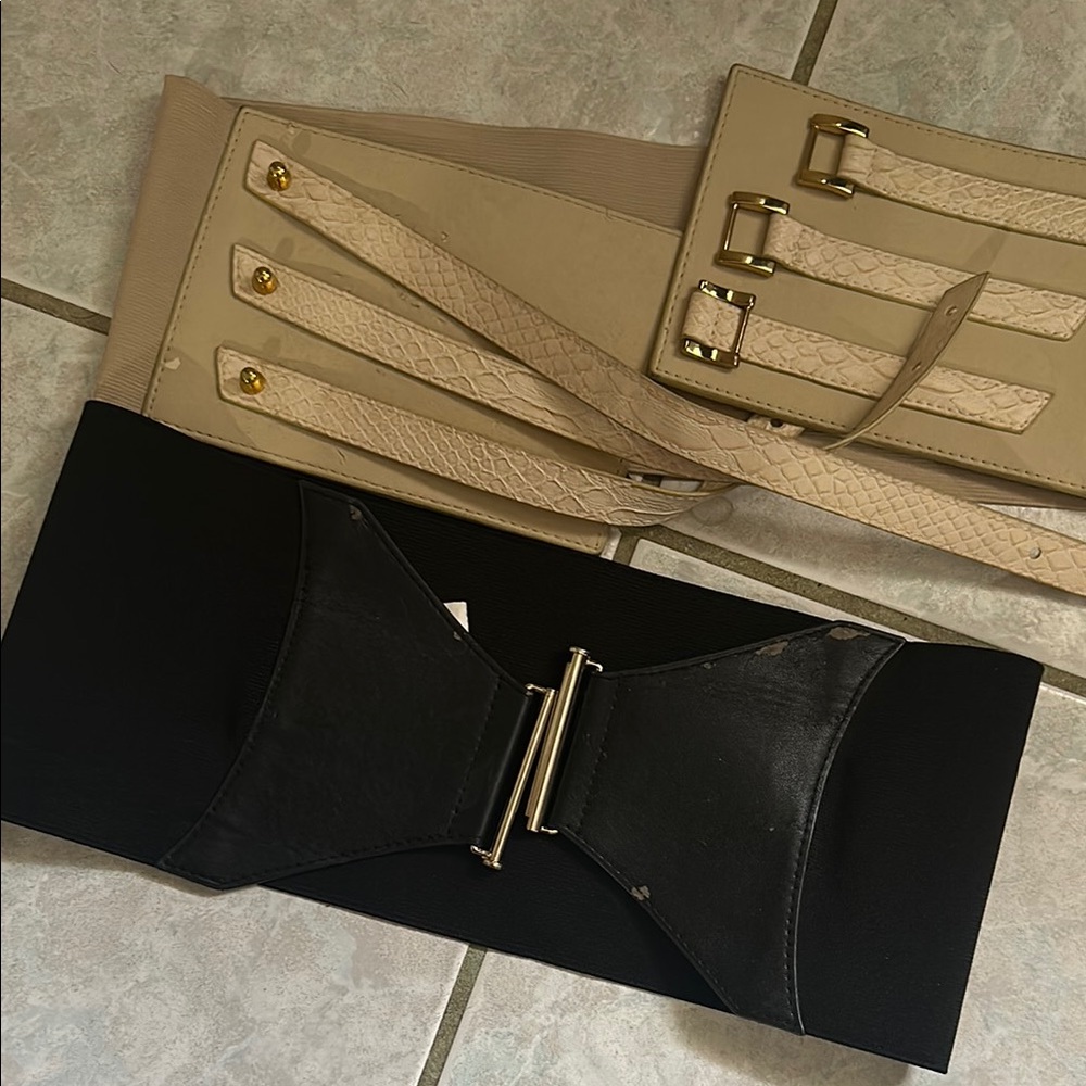 Stylish Black and Beige Waist Belts